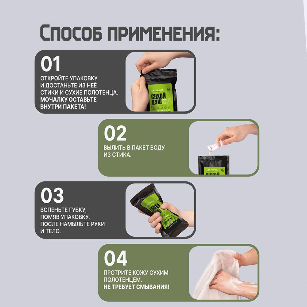 Сухой душ для военных FlexTravel