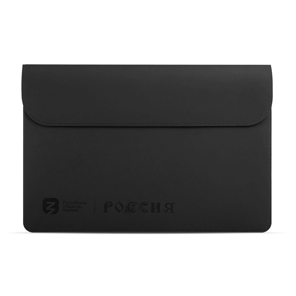 Папка для ноутбука на липучке, экокожа Soft Touch, черная Папка для ноутбука на липучке, экокожа Soft Touch, черная
