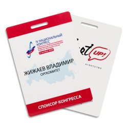 Пластиковый бейдж размером 82х120 мм